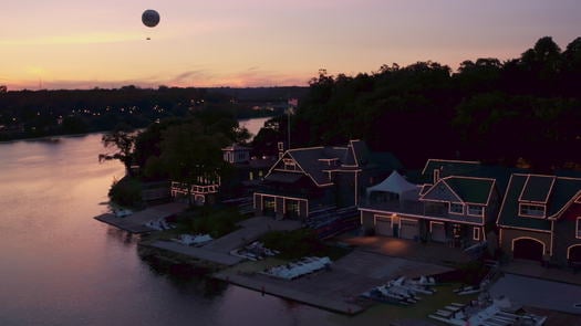 Boathouse Row, view of zoo balloon