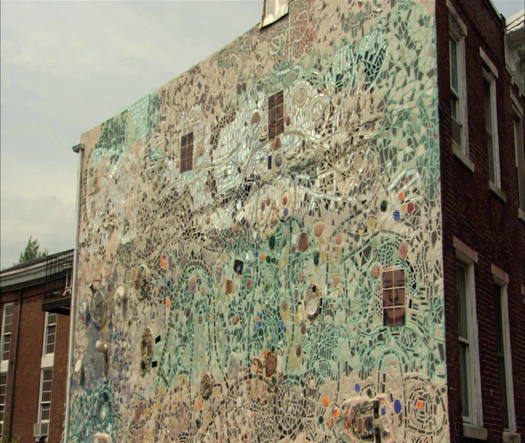 Isaiah Zagar mosaic on rowhouse exterior