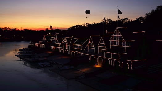 Boathouse Row, view of zoo balloon