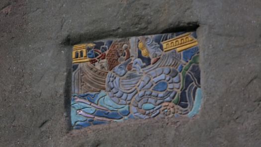 Moravian Pottery and Tile Works Tile closeup