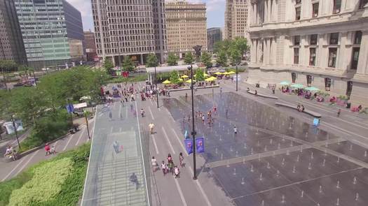 Dilworth Park, aerial flyover