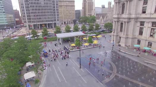 Dilworth Park, aerial flyover