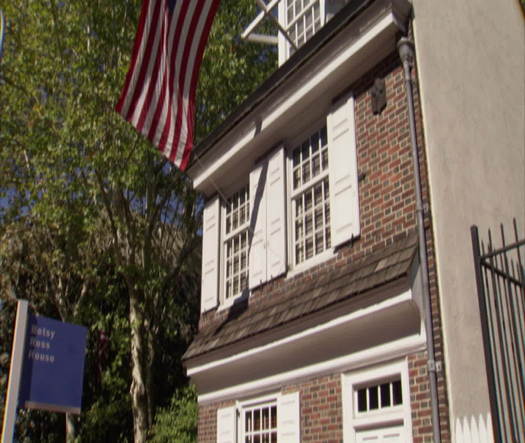 Betsy Ross House sidewalk exterior