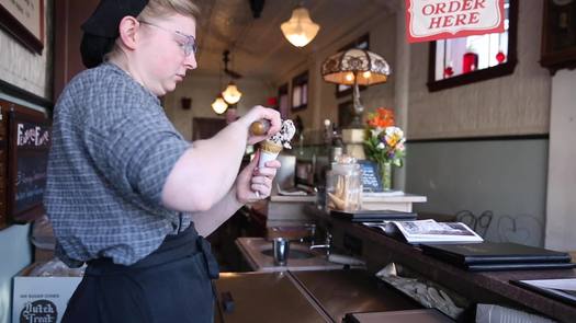 Franklin Fountain ice cream scooping