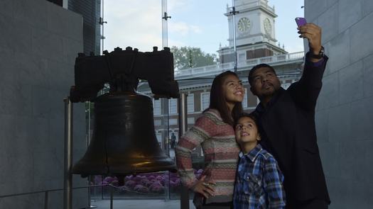 The Liberty Bell, family taking photo