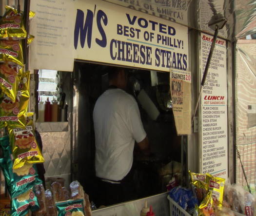 Cheesesteak street vendor