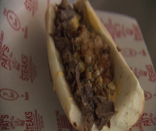 Pat's King of Steaks® Since 1930, cheesesteak closeup