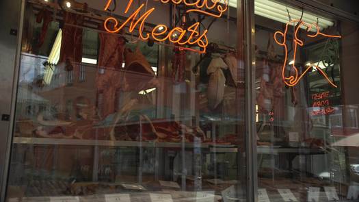 Italian Market, Cappueccios Meats neon sign