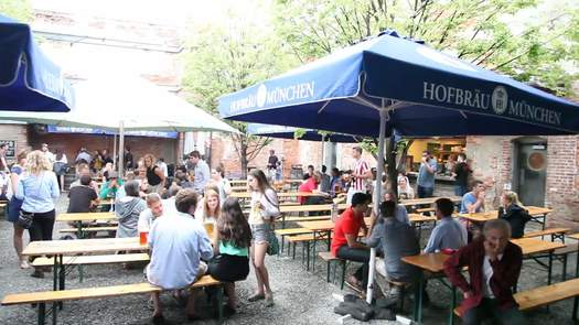 Frankford Hall beer garden interior