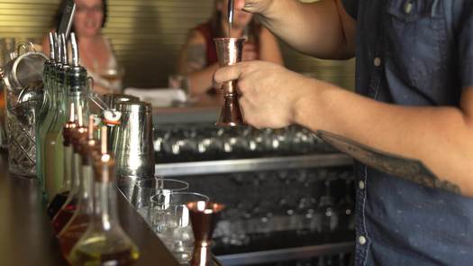 Root bartender close up