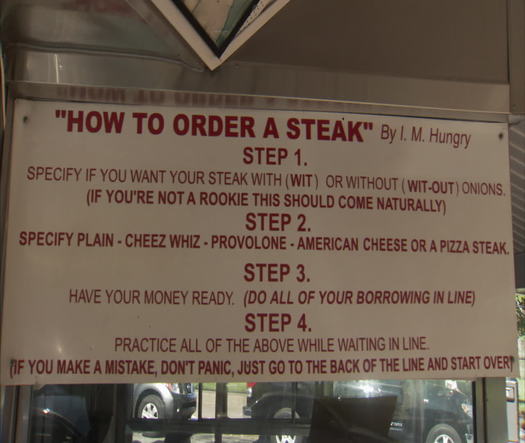Pat's King of Steaks® Since 1930, how to order sign