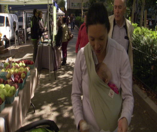 Rittenhouse Square Farmers’ Market -  Mom buys apples for son