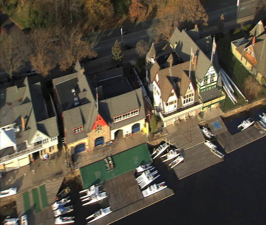 Boathouse Row, aerial pan