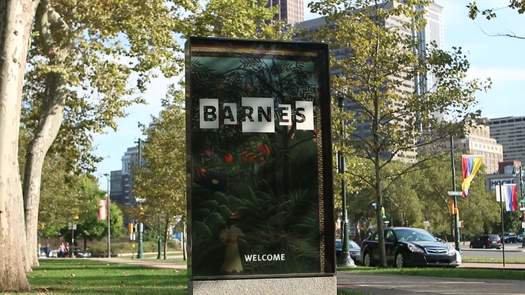 Barnes Foundation Sign, Looking Toward Benjamin Franklin Parkway