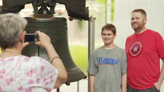 The Liberty Bell, family taking photo