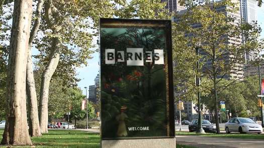 Barnes Foundation Sign, Looking Toward Benjamin Franklin Parkway