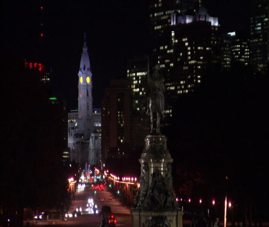 Benjamin Franklin Parkway, View from Washington Statue to City Hall