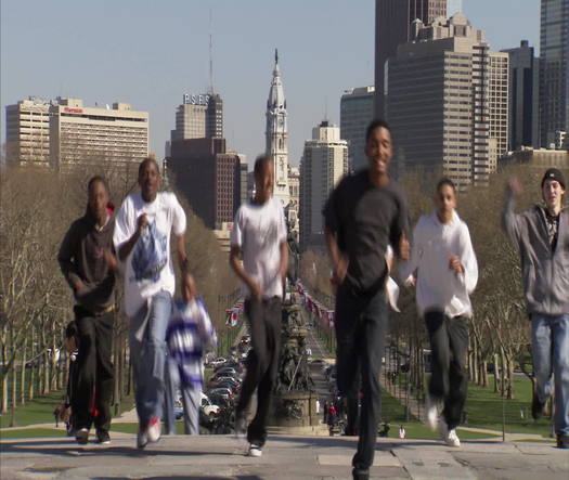 Rocky Steps, kids running up