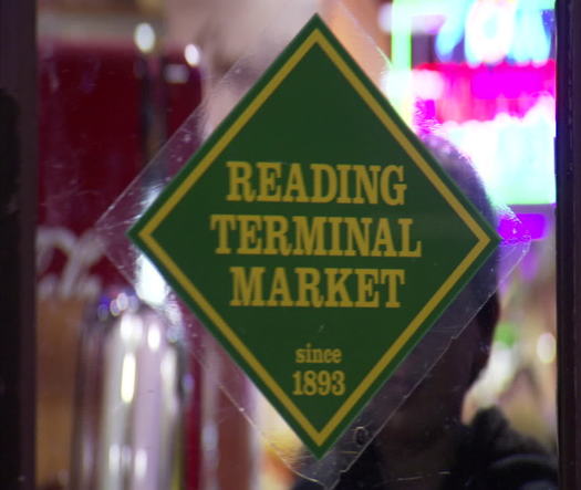 Reading Terminal Market door sign closeup