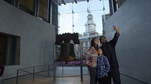 The Liberty Bell, family taking photo