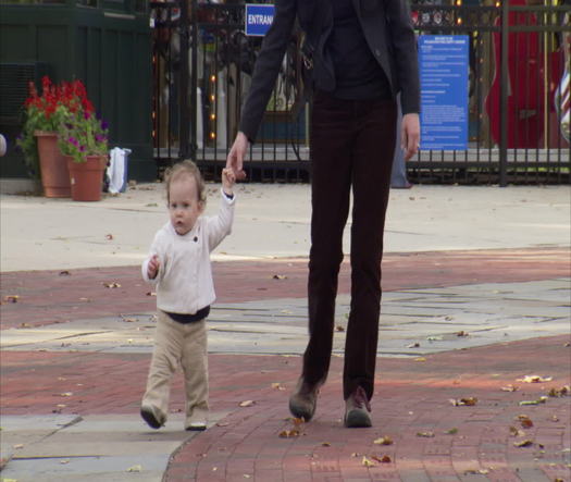 Franklin Square family walking around