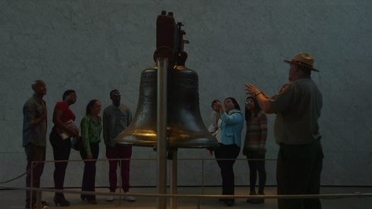 The Liberty Bell with park ranger