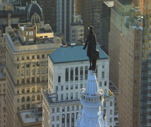 City Hall tower aerial William Penn CU