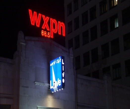 WXPN:World Café Live Night CU sign