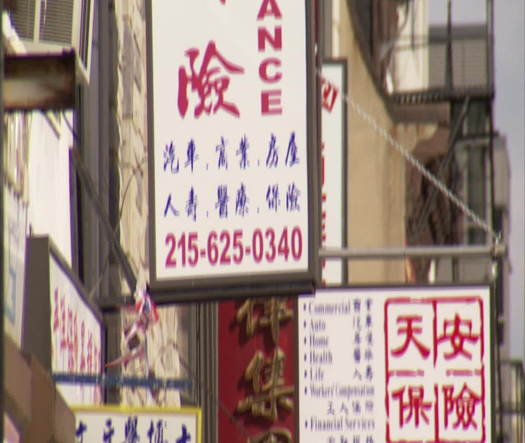 Chinatown tilt down from signs English and Chinese