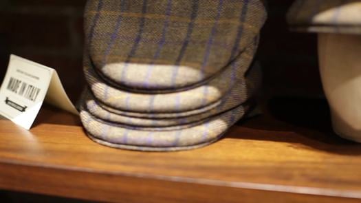 Goorin Bros. Hat Shop hat shelf closeup pan