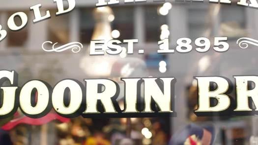 Goorin Brothers Hat Shop exterior sign closeup