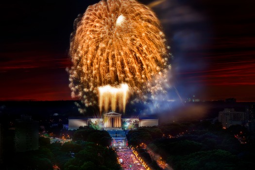 fireworks, Philadelphia Museum of Art