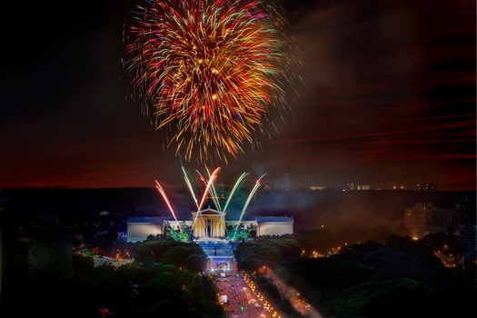 fireworks, Philadelphia Museum of Art