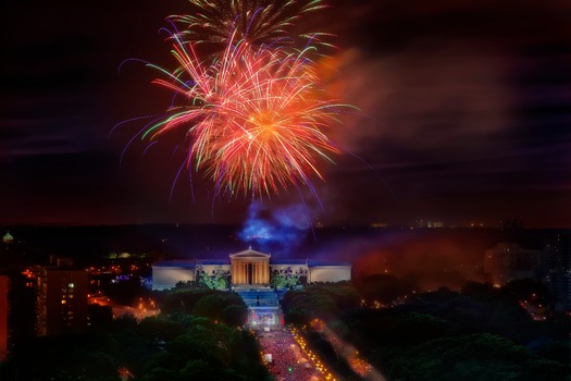 fireworks, Philadelphia Museum of Art