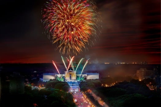 fireworks, Philadelphia Museum of Art