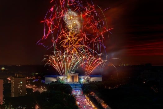 fireworks, Philadelphia Museum of Art