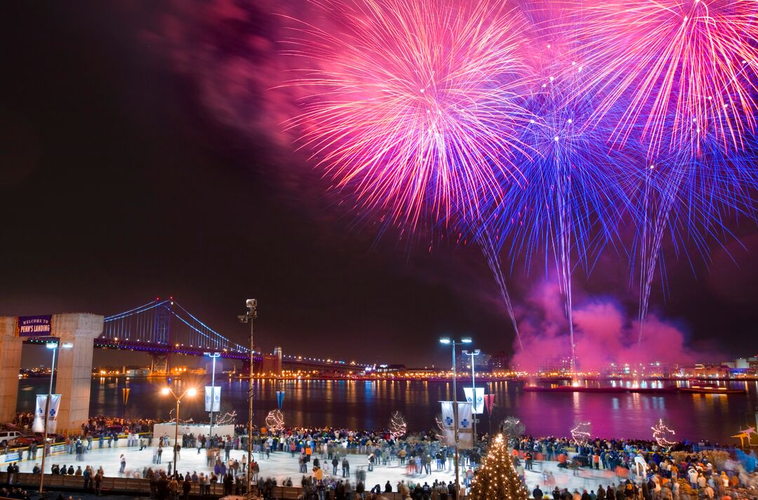 Rivers Casino New Year's Eve Fireworks on the Delaware River Waterfront