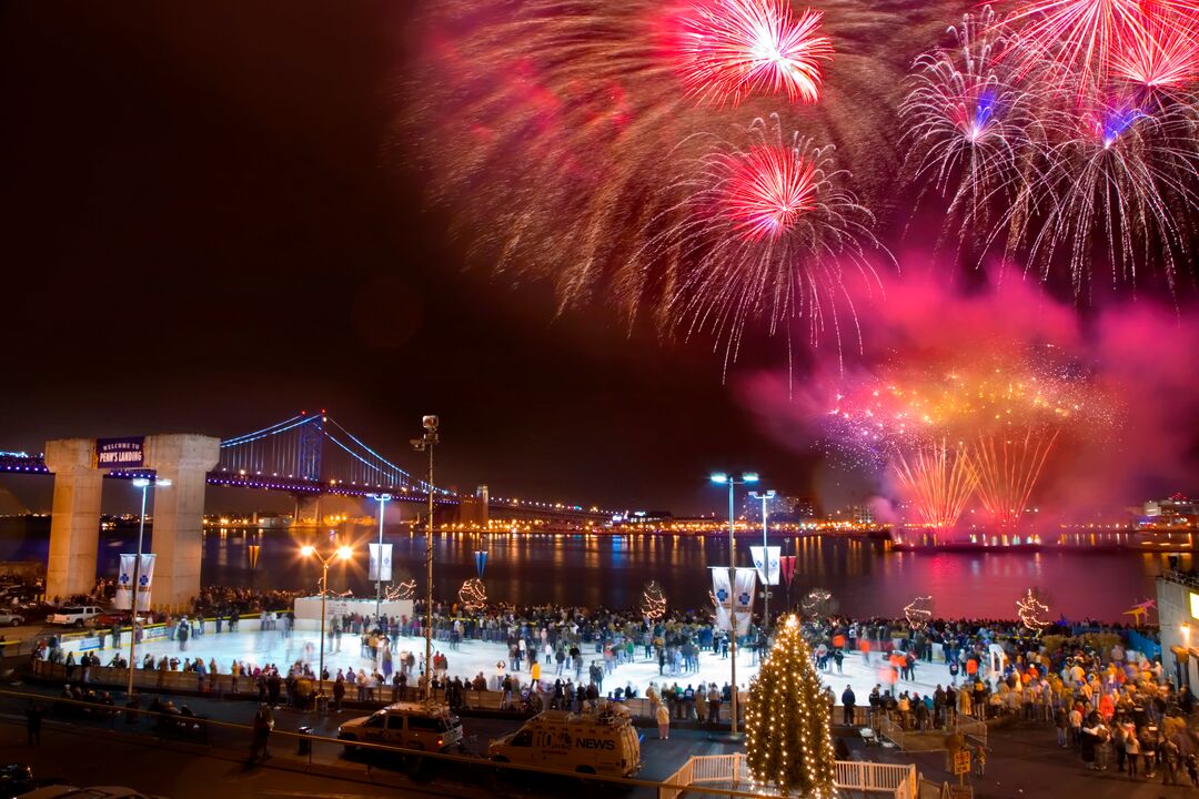 Rivers Casino New Year's Eve Fireworks on the Delaware River Waterfront