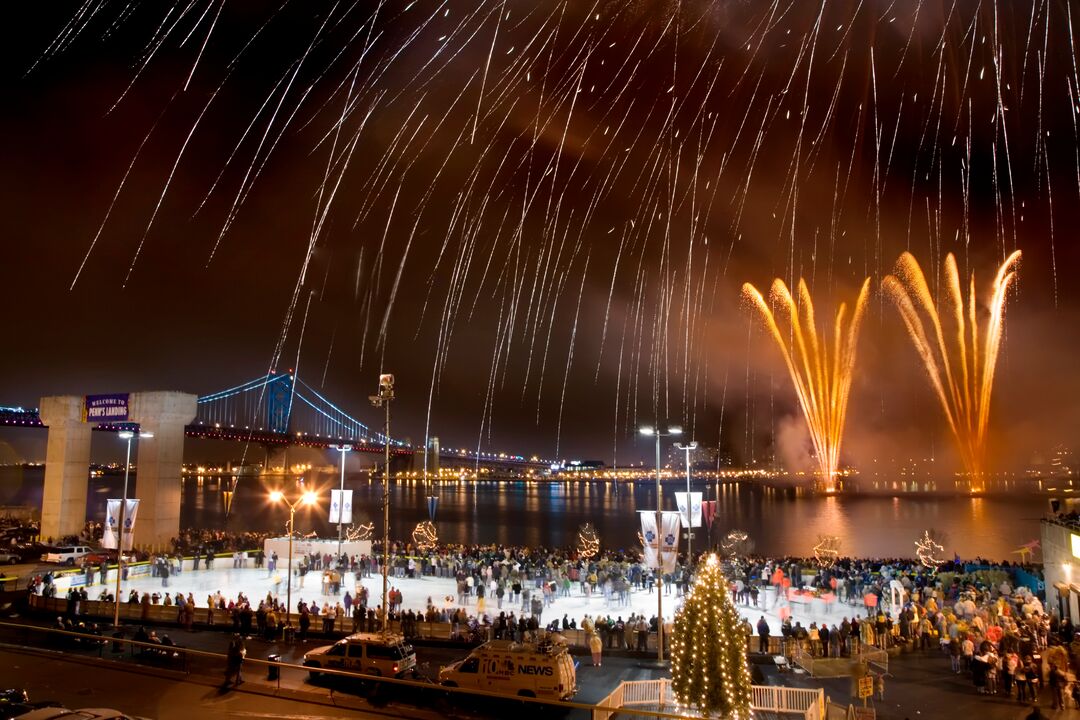 Rivers Casino New Year's Eve Fireworks on the Delaware River Waterfront