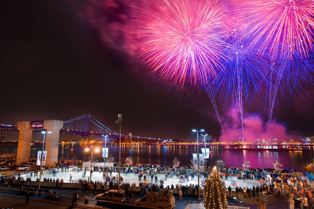 Rivers Casino New Year's Eve Fireworks on the Delaware River Waterfront