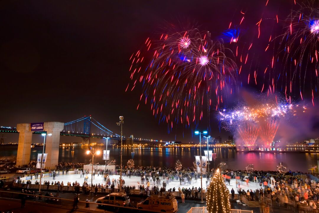 Rivers Casino New Year's Eve Fireworks on the Delaware River Waterfront