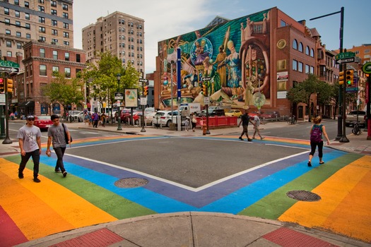 Rainbow-colored Crosswalks