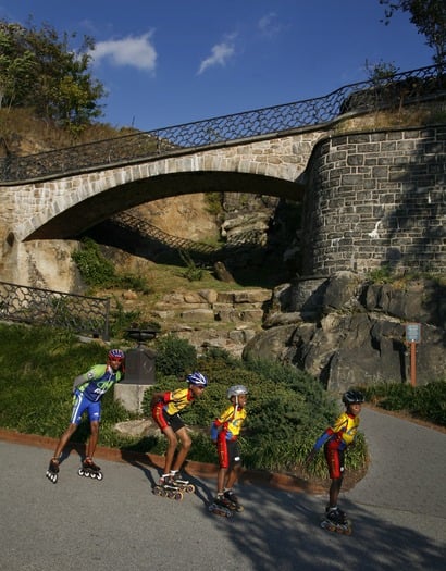 Rollerblading in Fairmount Park