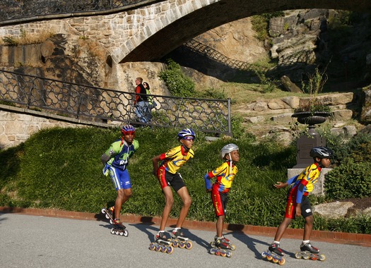 Rollerblading in Fairmount Park