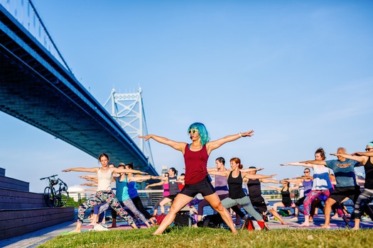 Yoga on Race Street Pier