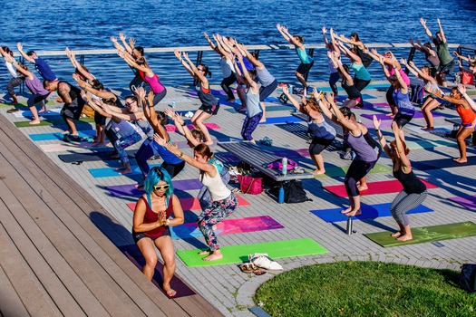 Yoga on Race Street Pier