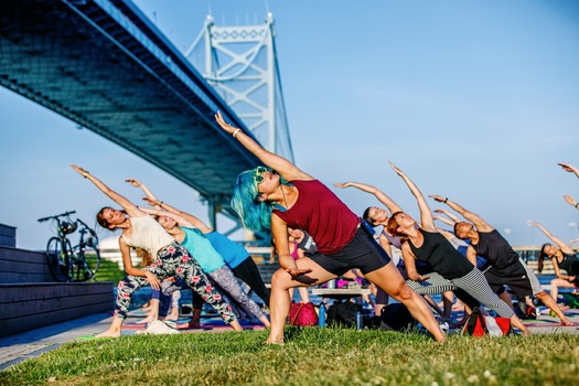 Yoga on Race Street Pier