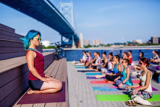 Yoga on Race Street Pier