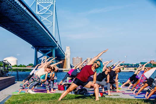 Yoga on Race Street Pier