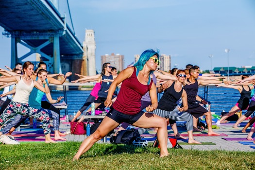 Yoga on Race Street Pier